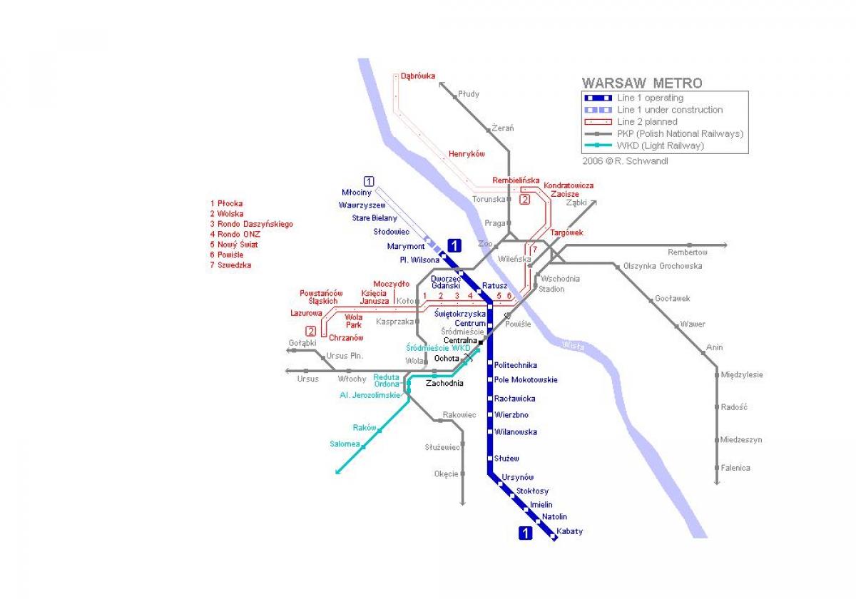 Варшава метро карта