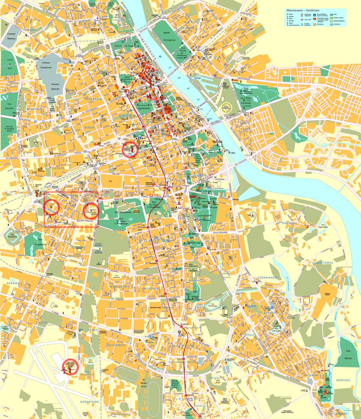 карта на улиците на Варшава, Полша