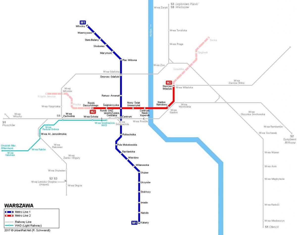 карта на метрото във Варшава, Полша