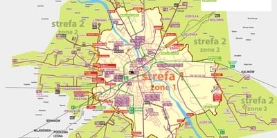 Карта на Варшава с автобус 
