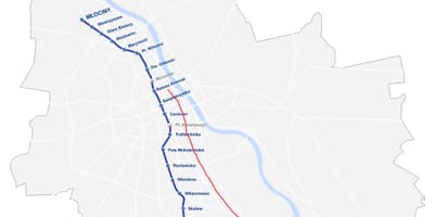 Карта на Варшава кралския маршрут 