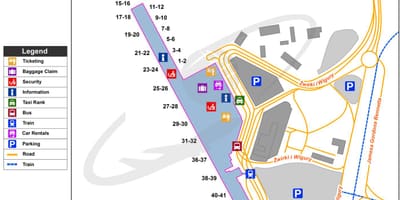 Варшавският летище waw картата