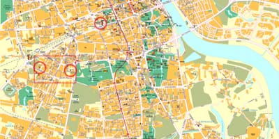 Карта на улиците на Варшава и центъра на града 