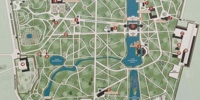 Парк от lazienki Варшава картата