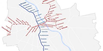 Карта Варшава метрото 2016