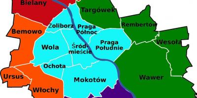 Карта райони на Варшава 