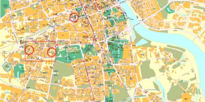 Карта на улиците на Варшава и центъра на града 